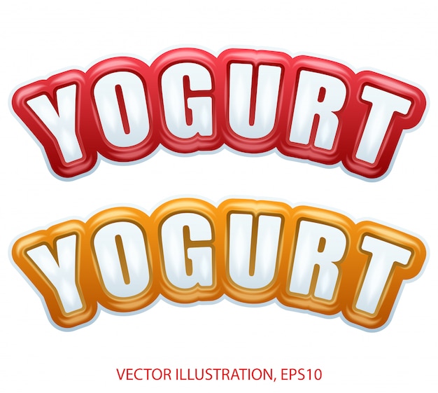 Vettore collezione di qualità premium di etichette di yogurt con diversi colori.