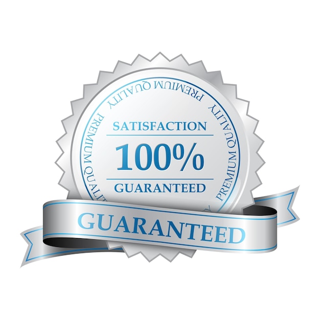 Vector premium quality and customer 100 satisfaction guarantee label