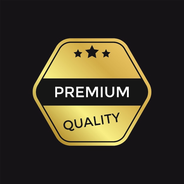 Vettore etichetta distintivo d'oro di qualità premium