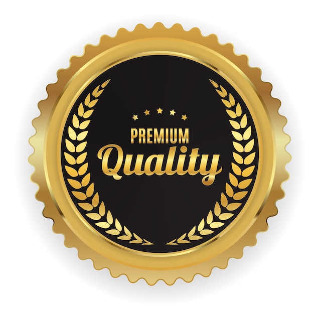 Premium Quality Golden Label Sign. 