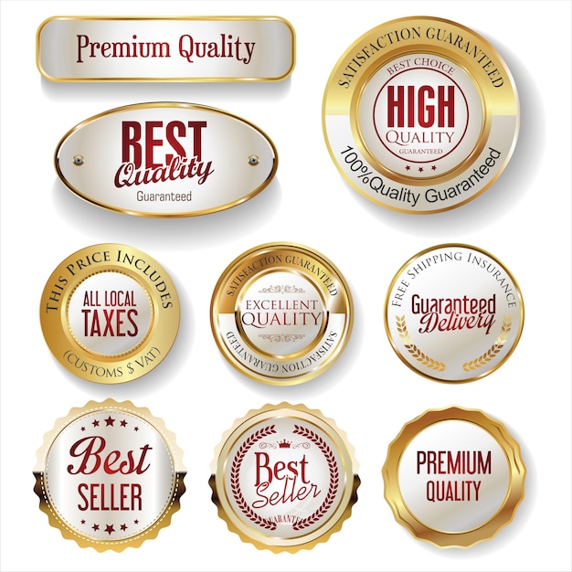 Premium quality golden sale labels collection