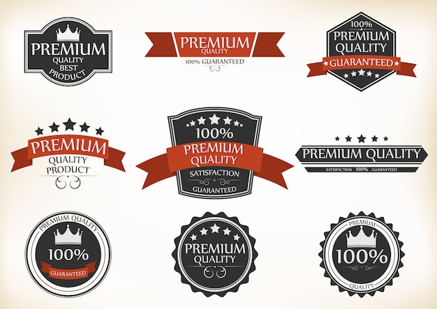 Premium quality and guarantee labels