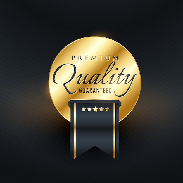 Vector premium quality guarentee golden label design