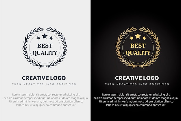 premium quality label and badge emblems Free Vector