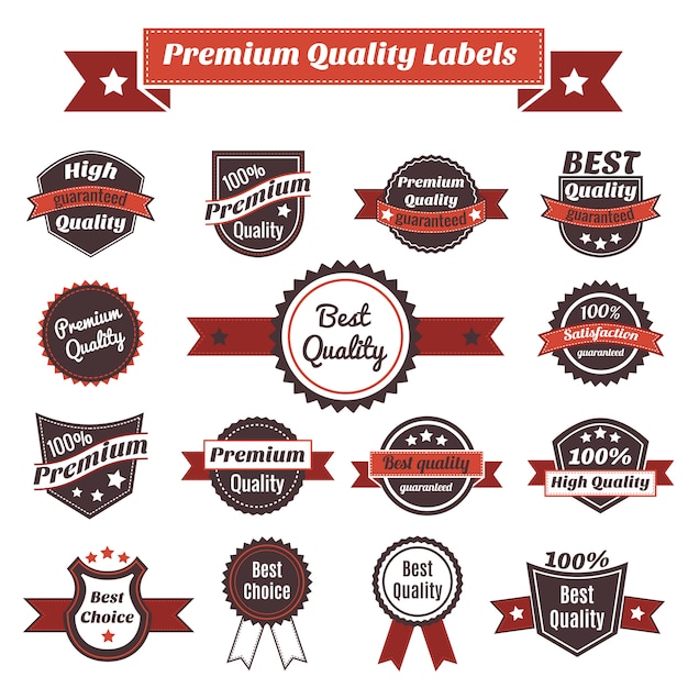 Vector premium quality labels and badges collection