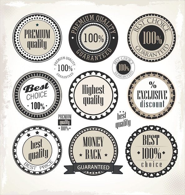 Vector premium quality labels