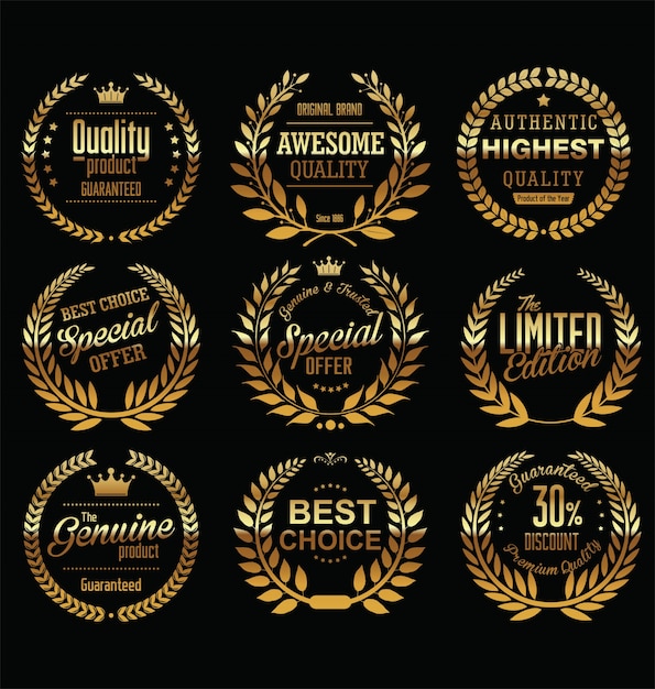 Vector premium quality laurel wreath collection