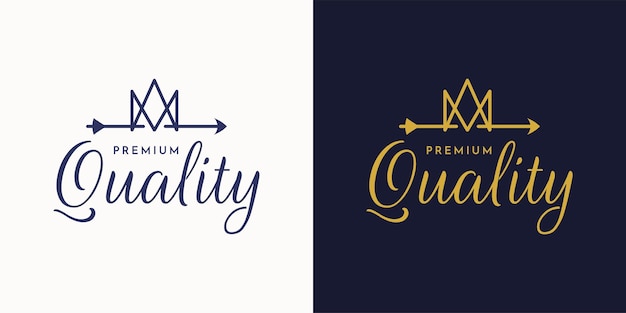 Design della piastra modello dell'illustrazione del logo di qualità premium