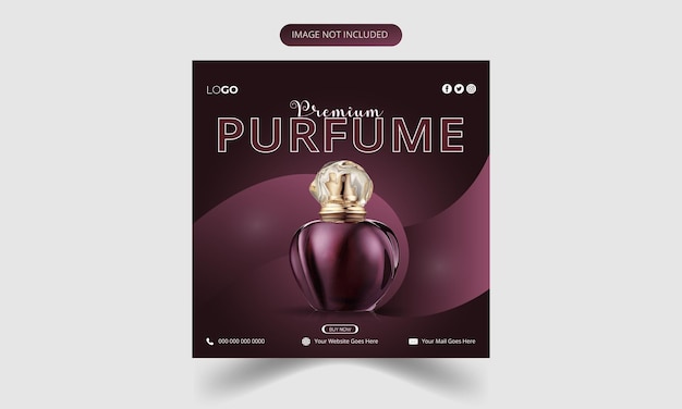 Vector premium quality perfume or fragrance cosmetics social media post and web banner design template