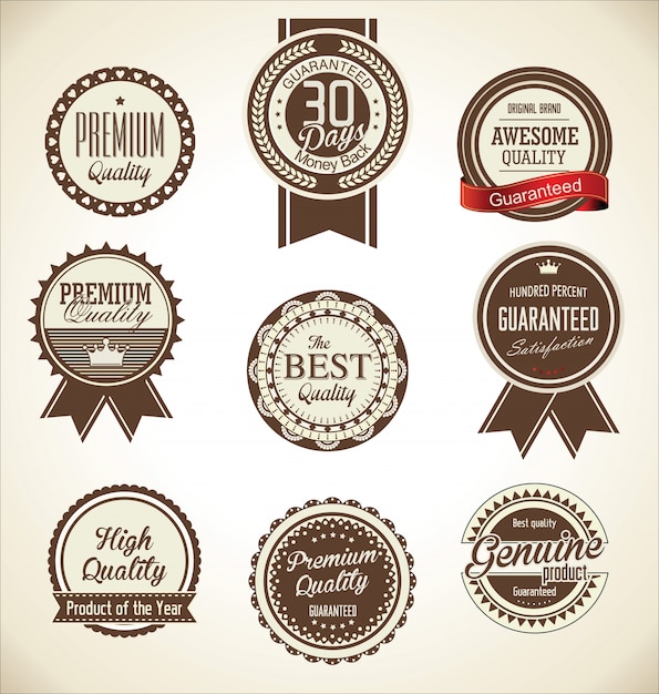 Premium quality retro badges collection