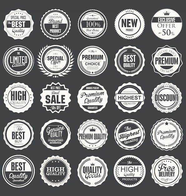 Premium quality retro labels collection