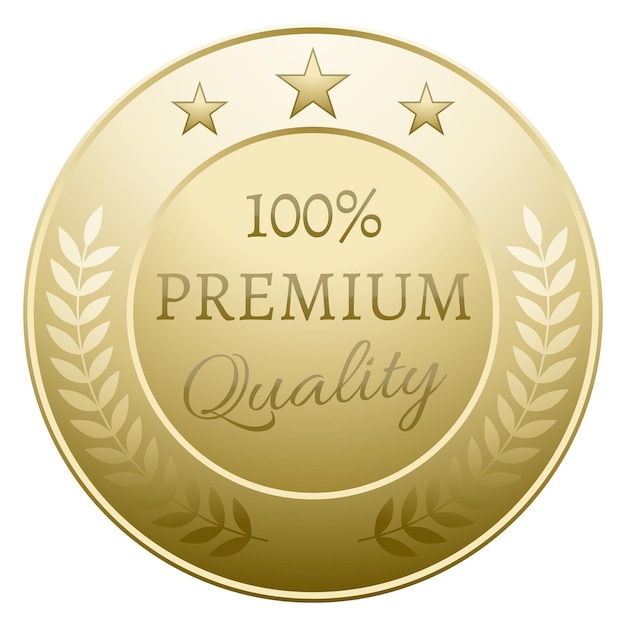 Distintivo rotondo di qualità premium medaglia d'oro realistica