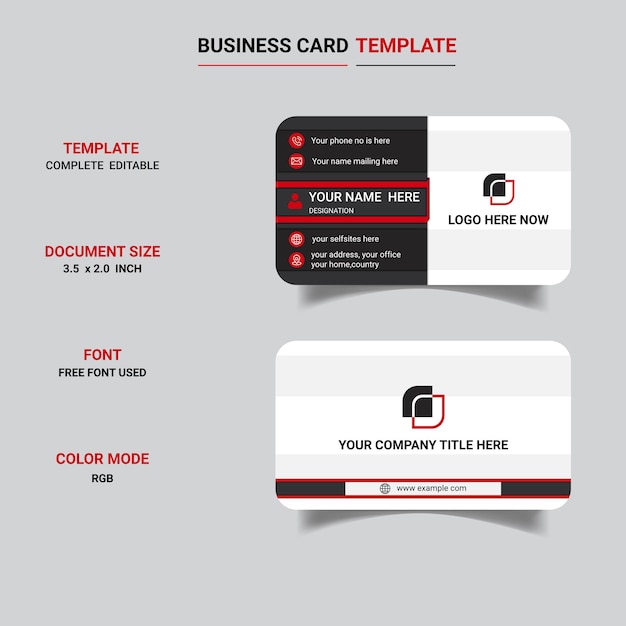 Premium quality standard and stylish modern business card template design