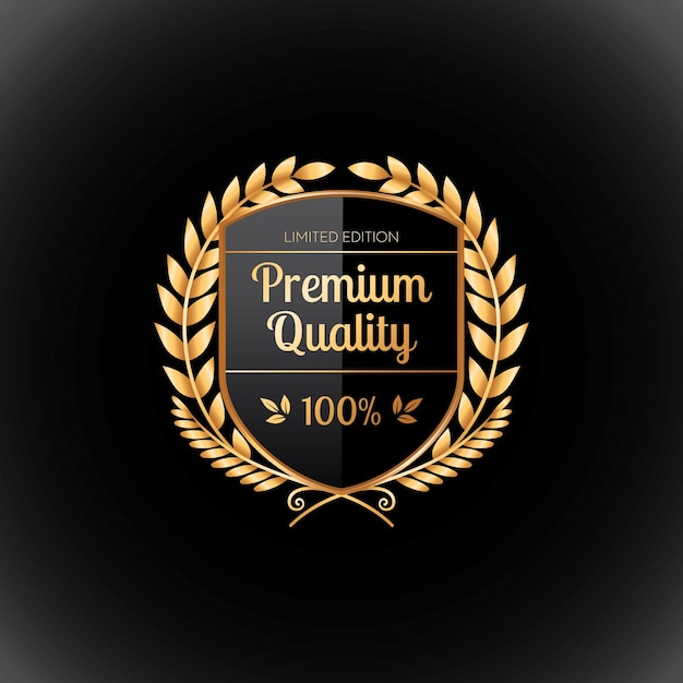 Premium quality vector badges Luxury black labels Vector illustration