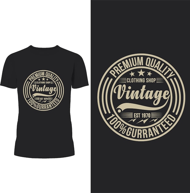 Vector premium quality vintage garanteerd t-shirt ontwerp