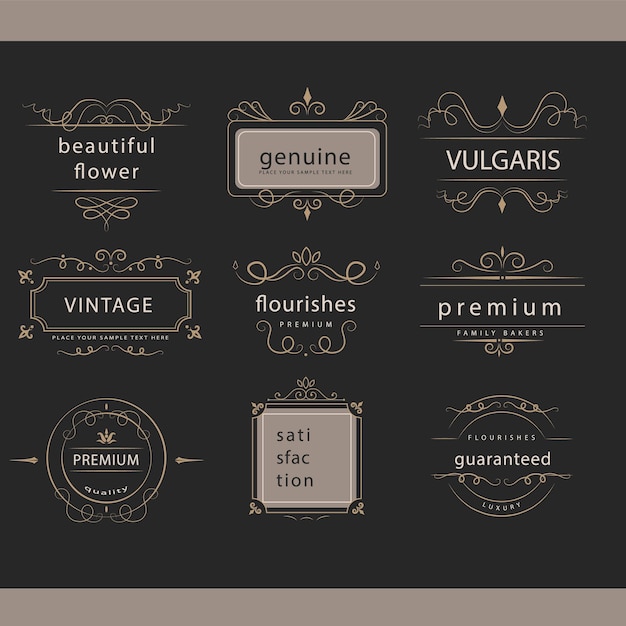 Vector premium quality vintage logo set