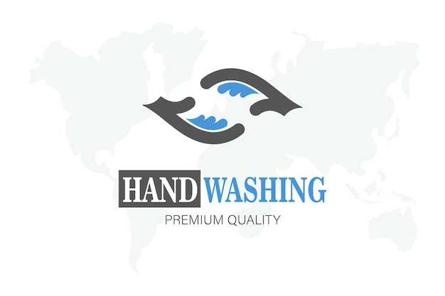 Logo del concetto di giornata mondiale del lavaggio delle mani di qualità premium