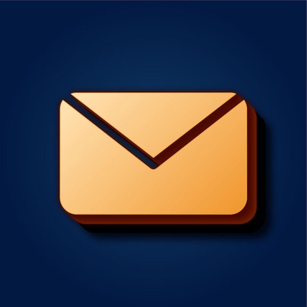 Premium Rich Blue achtergrond met verfijnd goud e-mail icoon
