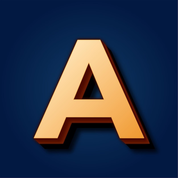 Premium Rich Blue achtergrond met verfijnde gouden letter A icoon