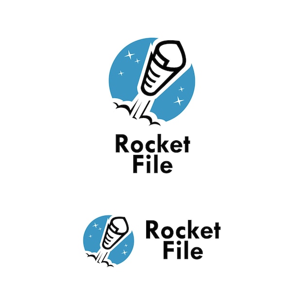 프리미엄 로켓 파일 로고 벡터입니다. IT 관련 산업에 최적