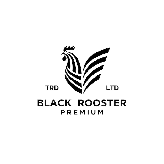 Vector premium rooster black logo design