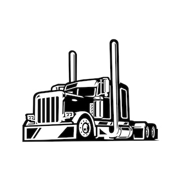 Premium Vector | Premium semi truck 18 wheeler side view vector isolated on  white background