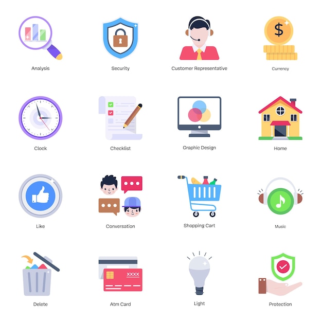 Premium Set of Web Services Flat Icons