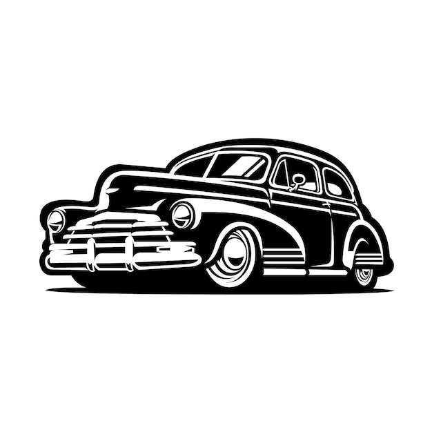 Premium silhouet van vintage klassieke retro auto vector geïsoleerd