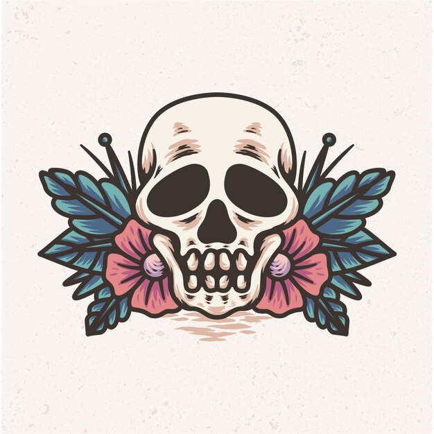 premium skull illustration