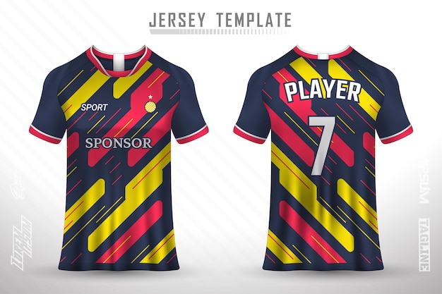 Premium soccer jersey template with abstract texture