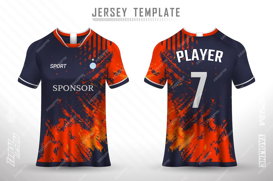 Premium Vector | Premium soccer jersey template with abstract texture