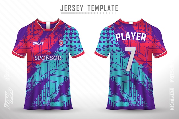 Premium soccer jersey template with abstract texture