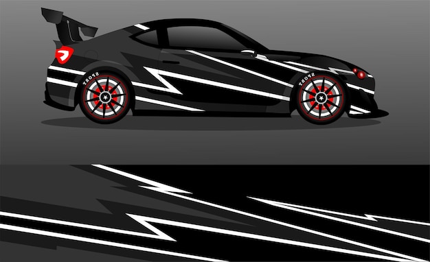 Premium sports car sticker wrap illustration Vector