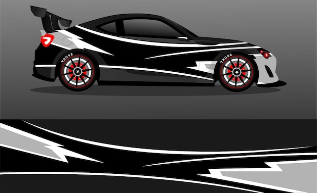 Premium sports car sticker wrap illustration Vector