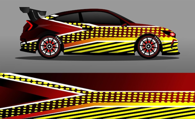 Vector premium sports car sticker wrap illustration vector