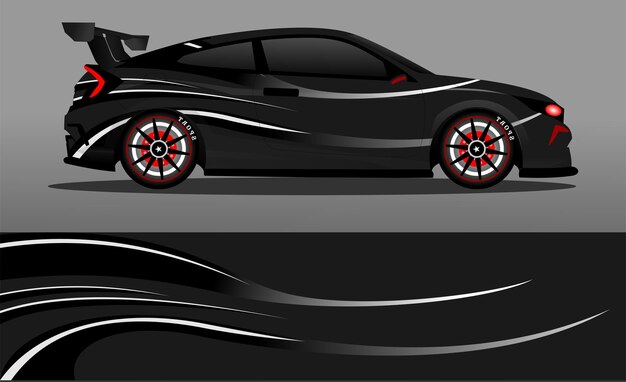 Premium sports car sticker wrap illustration Vector