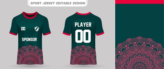 Design in jersey sportivo premium davanti e dietro per la stampa