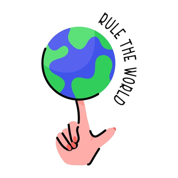 Premium sticker of rule the world