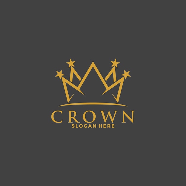 Premium style abstract crown logo symbol Royal king icon Modern luxury brand element sign Vector illustration