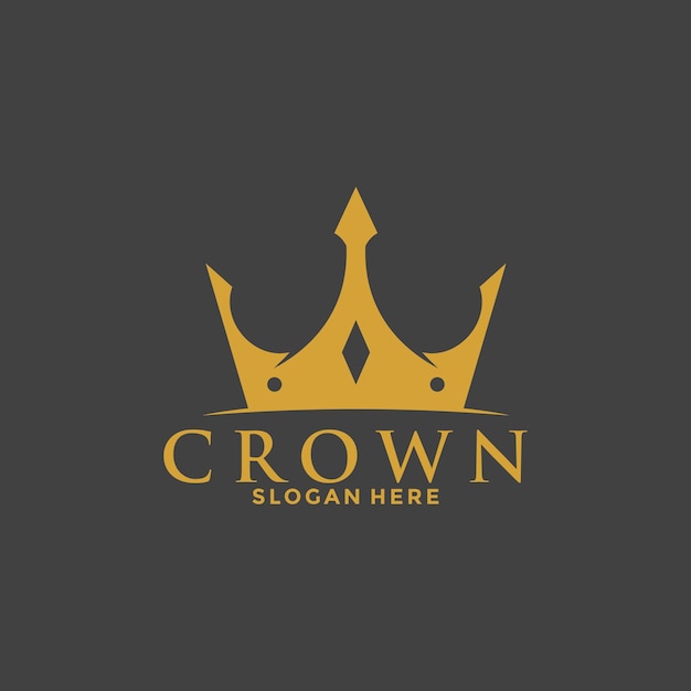 Premium style abstract crown logo symbol Royal king icon Modern luxury brand element sign Vector illustration