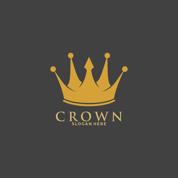 Premium style abstract crown logo symbol Royal king icon Modern luxury brand element sign Vector illustration