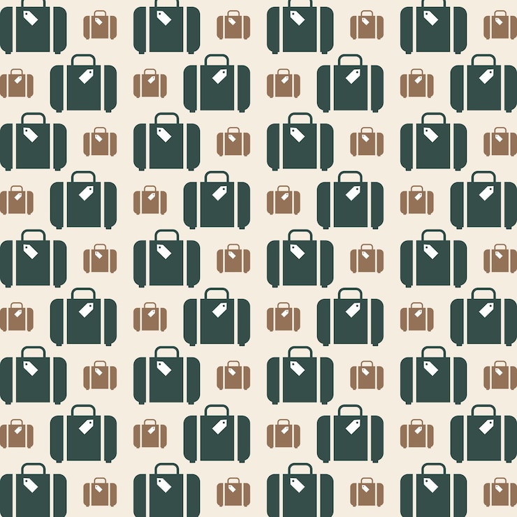 Vector premium suitcase beautiful pattern seamless vector illustration background