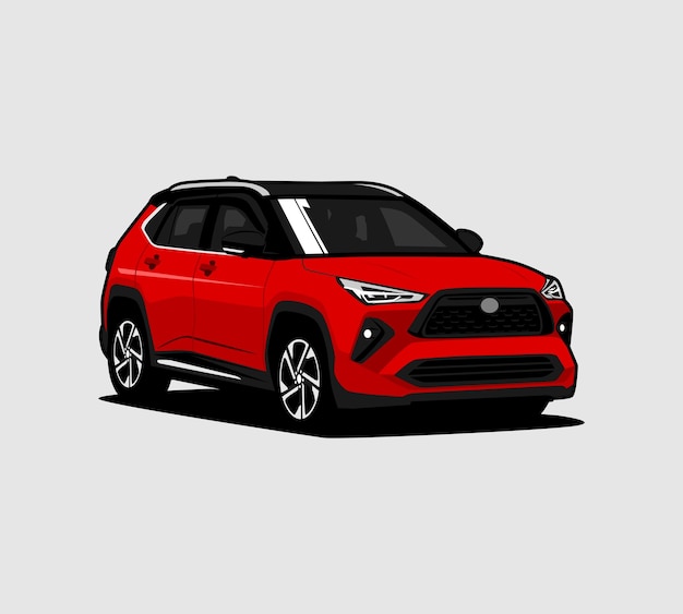 Premium suv car model vector illustration black and white