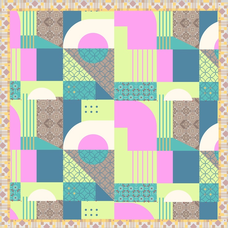Vector premium vector abstract mosaic pattern scarf design