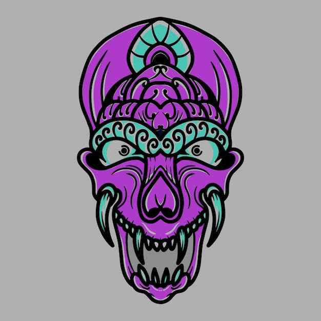 Premium vector art isolated oni mask japan illustration