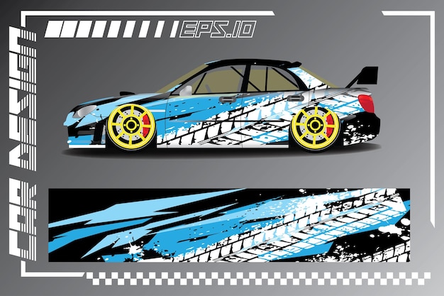 Vector premium vector autorace sticker ontwerp