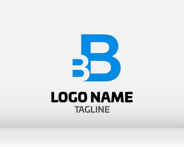 Premium Vector B-logo in twee kleurvariaties Prachtig logo-ontwerp voor luxe bedrijfsbranding Elegant identiteitsontwerp in blauw en goud