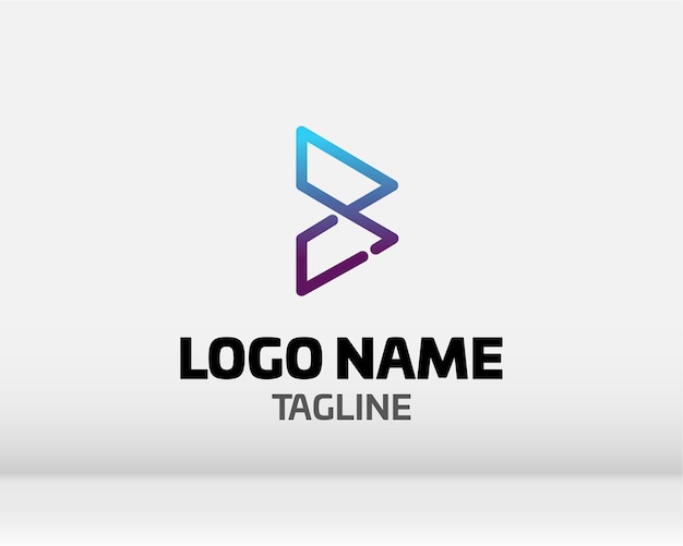 Logo b in due varianti di colore bellissimo design del logotipo per il marchio di aziende di lusso design elegante dell'identità in blu e oro