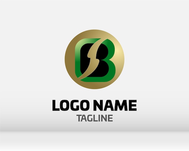 Logo b in due varianti di colore bellissimo design del logotipo per il marchio di aziende di lusso design elegante dell'identità in blu e oro