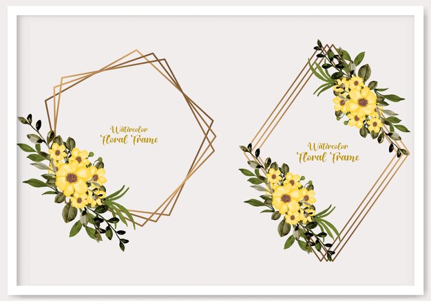 Premium Vector Beautiful floral watercolor frame